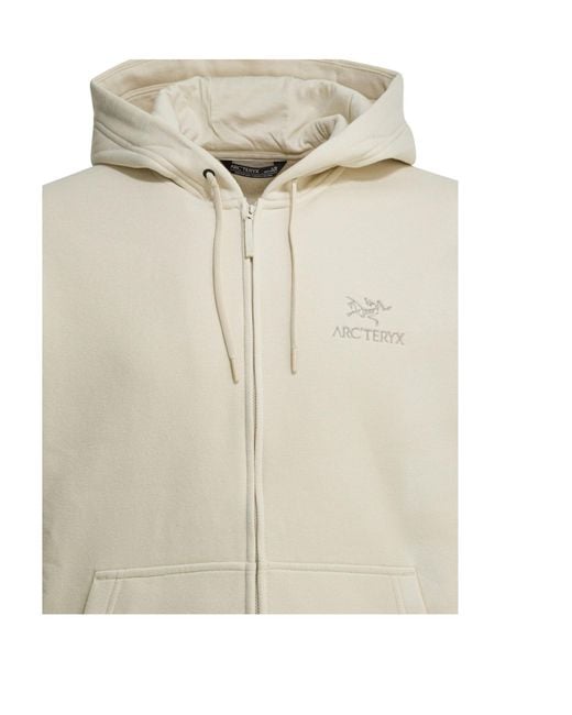 Arc'teryx White Emblem Fleece Full Zip Hoody for men