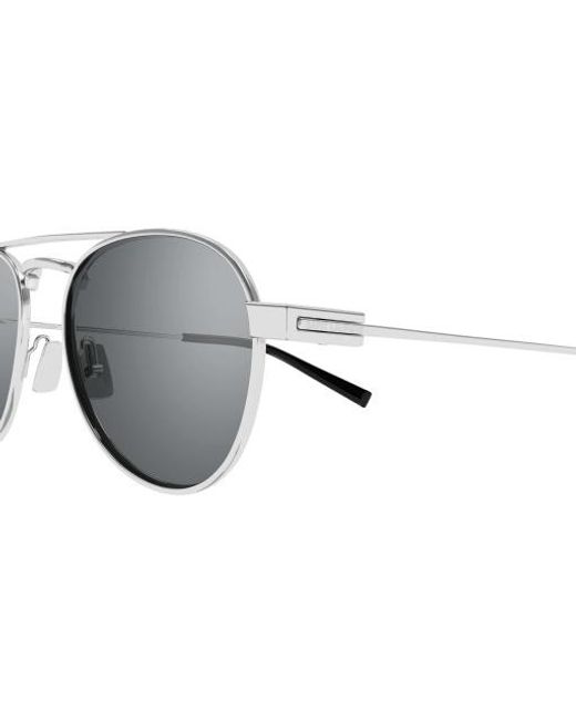 Saint Laurent White Eyewear Aviator Frame Sunglasses for men