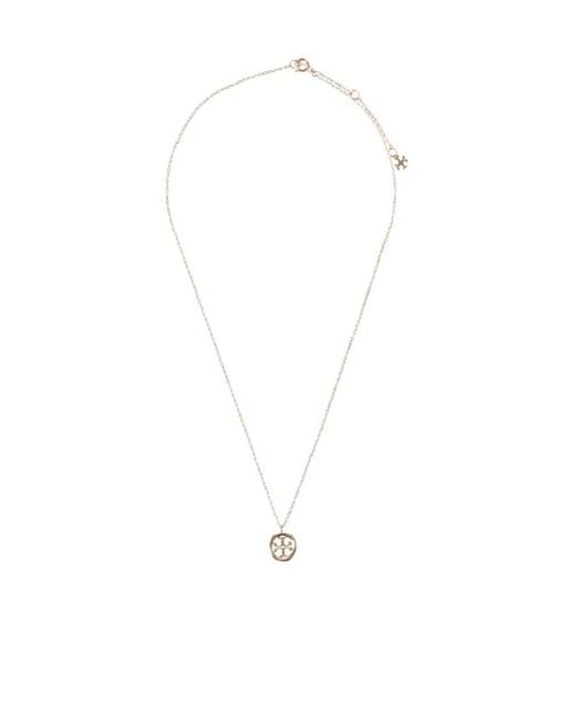 Tory Burch White Miller Pendant Necklace