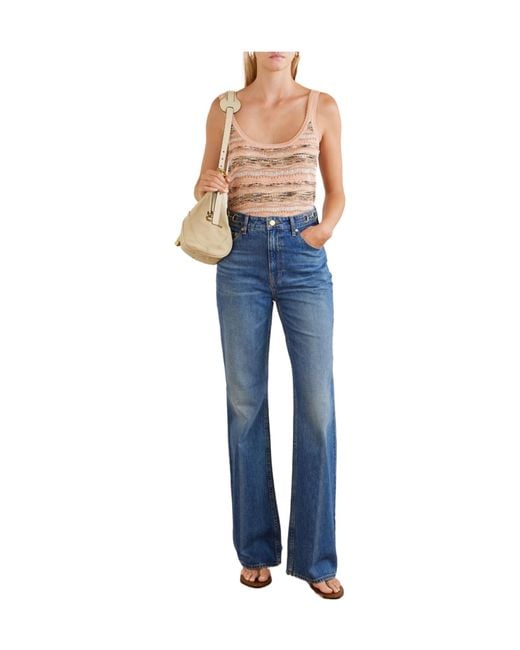 Ulla Johnson Blue High-Rise Straight-Leg Jeans