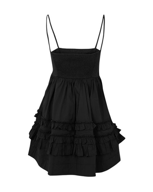 Ganni Black Spaghetti Strap Dress