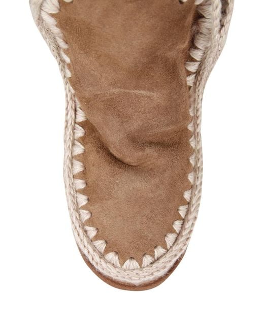 Mou Brown Knitted Detail Boots