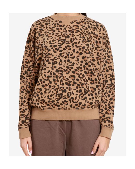 Semicouture Brown Animal-Print Crewneck Sweatshirt