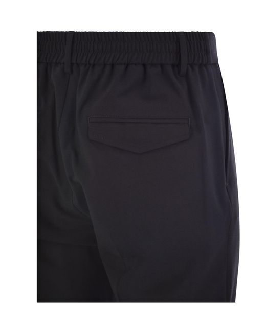 Peserico Black Technical Virgin Wool Gabardine Jogger for men