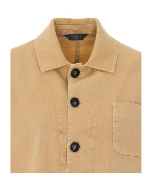 Circolo 1901 Natural Button-Up Workwear Jacket