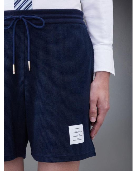 Thom Browne Black Rwb Stripe-Trimmed Drawstring Track Shorts for men