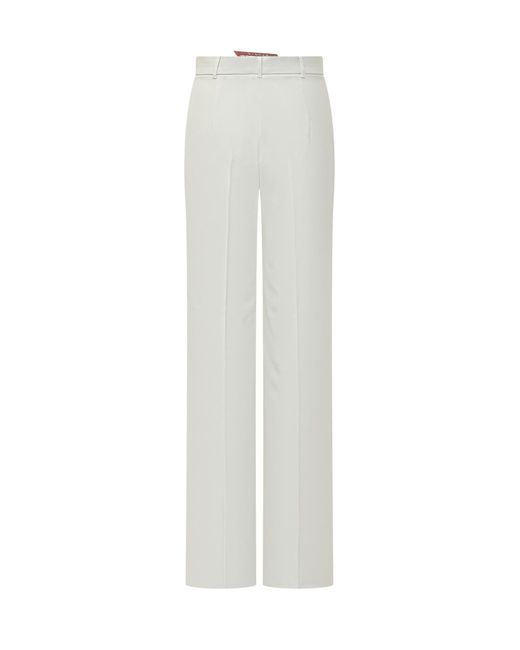 Max Mara White Tailored Flat Front Pants