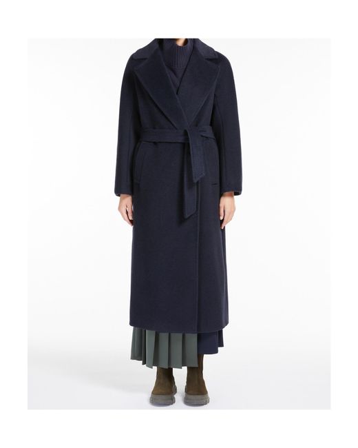 Weekend by Maxmara Blue Wool Wrap Coat