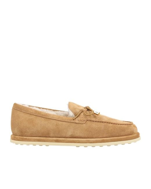 Tod's Natural Bow Trim Lined Flat Shoes