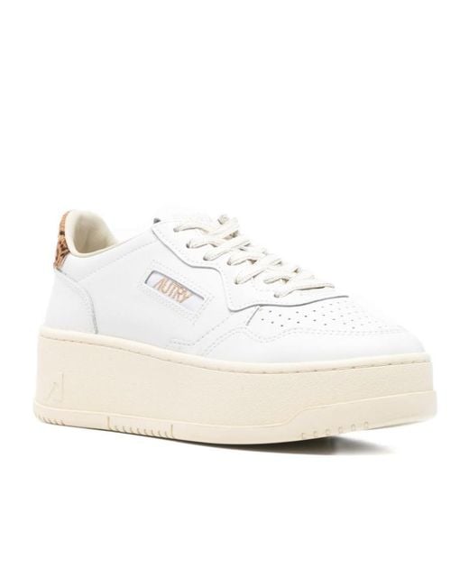 Autry White Platform Low-Top Sneakers