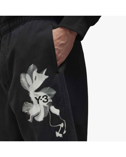 Y-3 Black Graphic Sweatpants for men