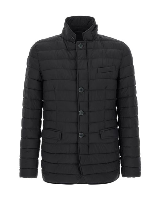 Herno Black Quilted Jacket for men