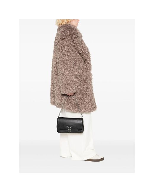 Zadig & Voltaire Black Rock Crystal-Wing Shoulder Bag