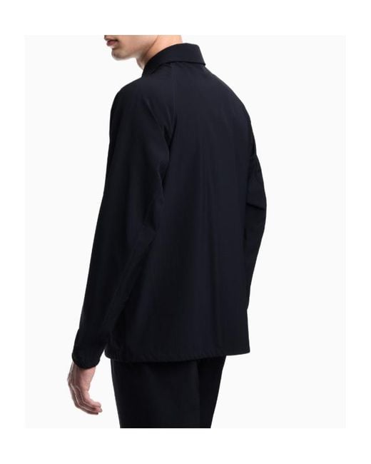 Emporio Armani Blue Logo-Embroidered Jacket for men