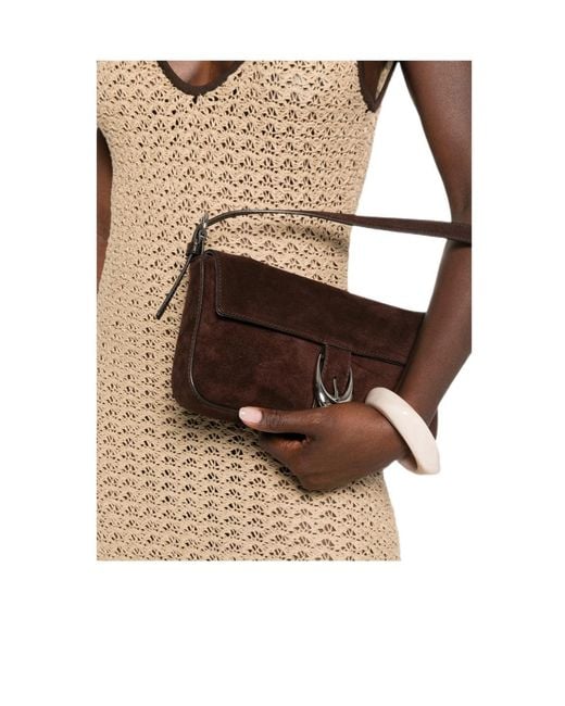Staud Brown Harlow Buckle Shoulder Bag