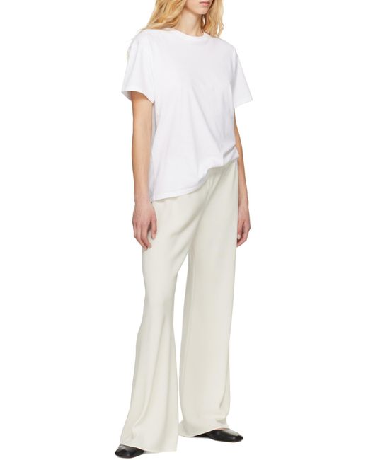 The Row White Gala Wide-Leg Trousers
