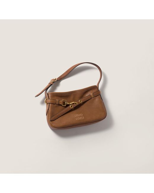 Miu Miu Brown Aventure Nappa Leather Bag