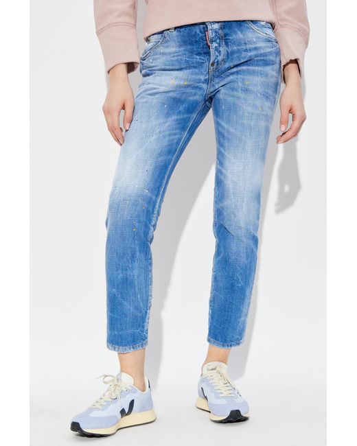 DSquared² Blue Low-Rise Slim Fit Jeans