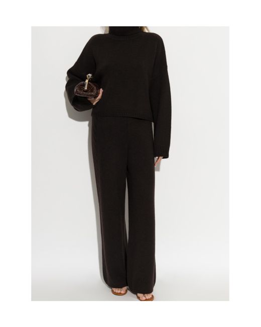 Lisa Yang Black Zerlina Boxy Turtleneck Knitted Sweater