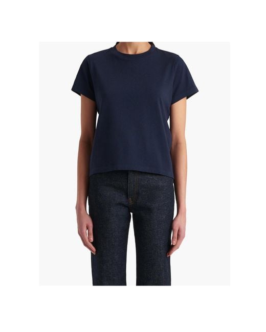 Khaite Blue Short-Sleeve Crew-Neck T-Shirt