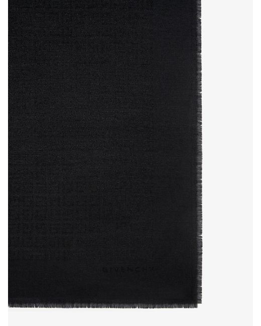 Givenchy Black Monogram Frayed Edge Scarf