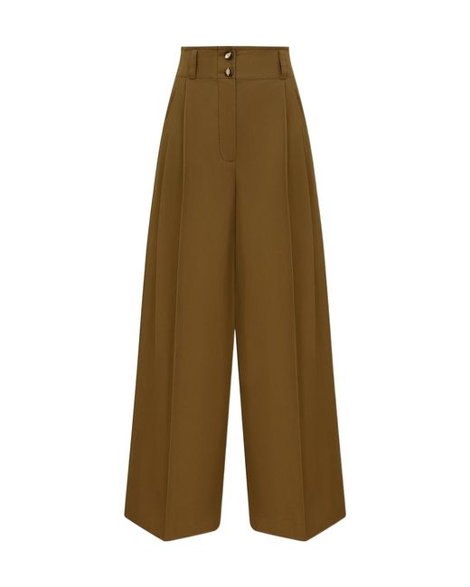 Zimmermann Green Luna Drill Tailored Pants