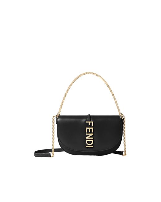 Fendi Graphy Logo Lettering Chain-Linked Wallet in White | Lyst