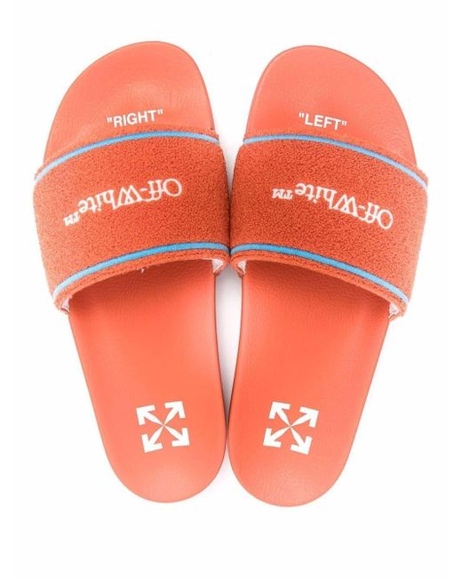 Off-White c/o Virgil Abloh Embroidered-Logo Slides for men