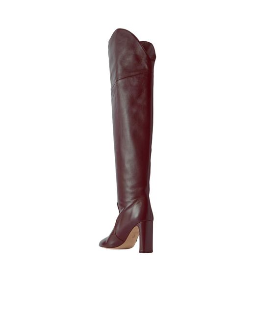 Stuart Weitzman Purple Solid Leather Over-The-Knee Boots