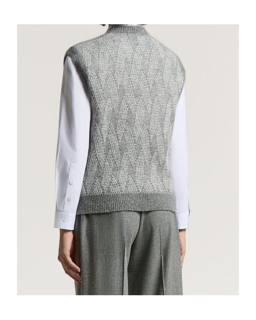 Peserico Gray Sequind Sleeveless Jumper