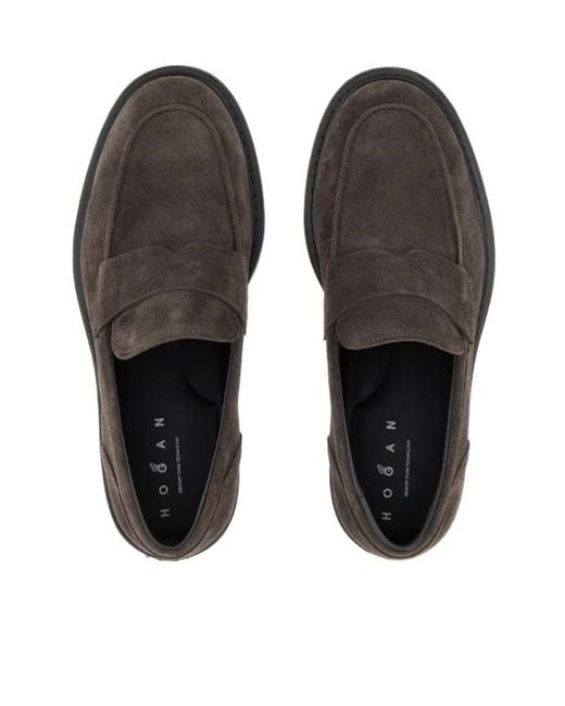 Hogan Brown H704 Loafers for men
