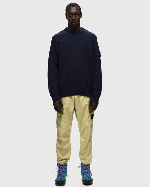 Stone Island Blue Crewneck Long-Sleeved Sleeved Sweatshirt for men