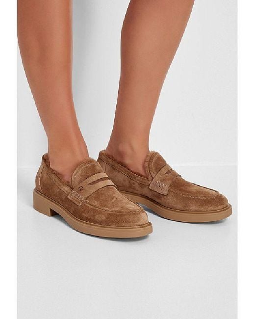 Gianvito Rossi Brown Harris Slip-On Loafers
