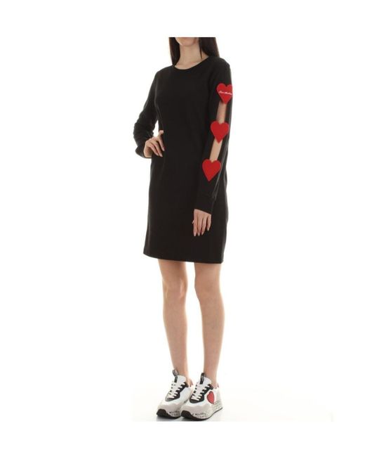 Moschino Black Heart-Detail Sweater Dress