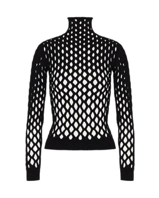 Valentino Black Net Knitted Top