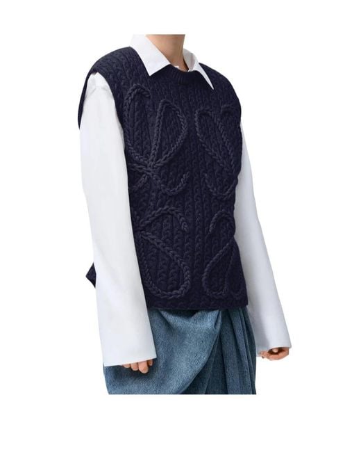 Loewe Blue Anagram Knitted Vest