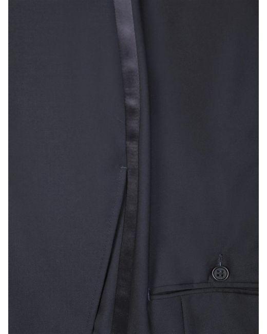 Canali Blue Single-Breasted Two-Piece Suit for men