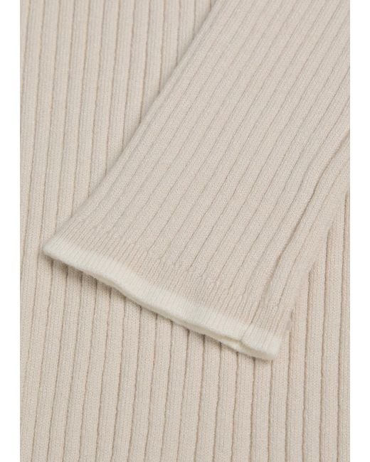 Varley White Ravena Ribbed Knit Top