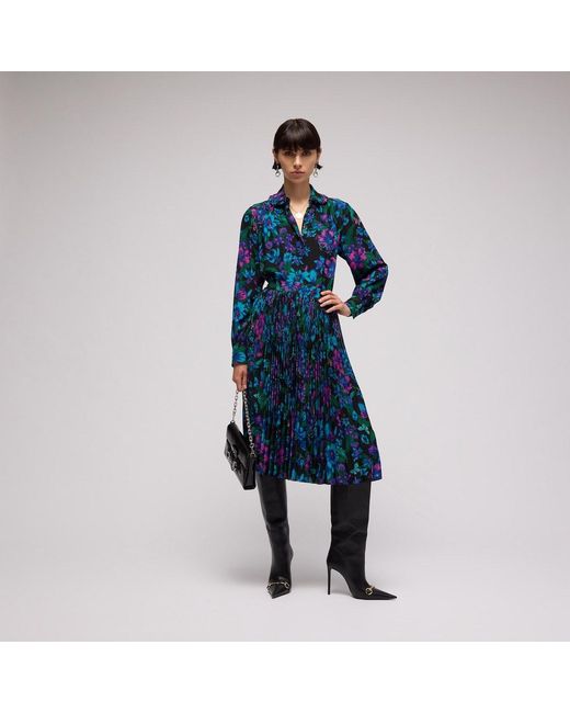 Gucci Blue Printed Silk Crêpe De Chine Shirt