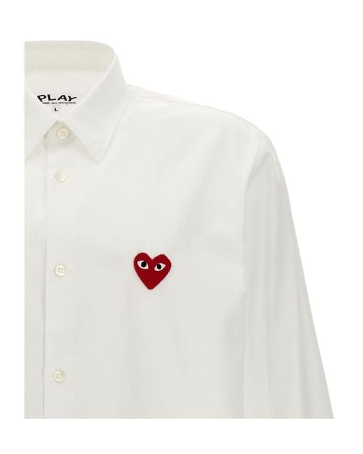 COMME DES GARÇONS PLAY White Long Sleeve Shirt for men