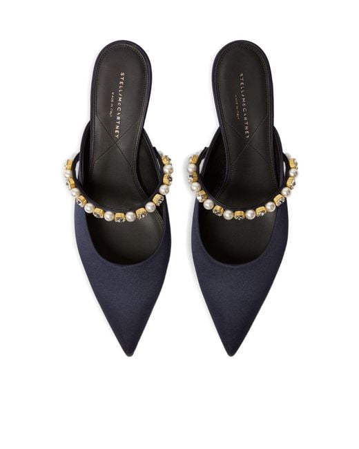 Stella McCartney White Pearl-Embellished Heeled Sandals