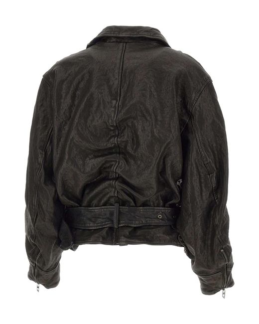 DIESEL Black Zip-Up Belted Jacket
