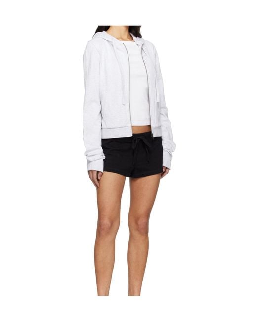 Entire studios White Drawstring Hooded Sweatshirt