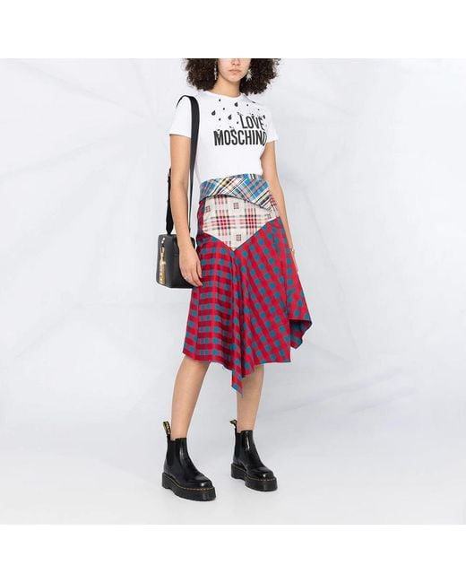 Moschino White T-Shirt With Round Neck And Short Sleeves