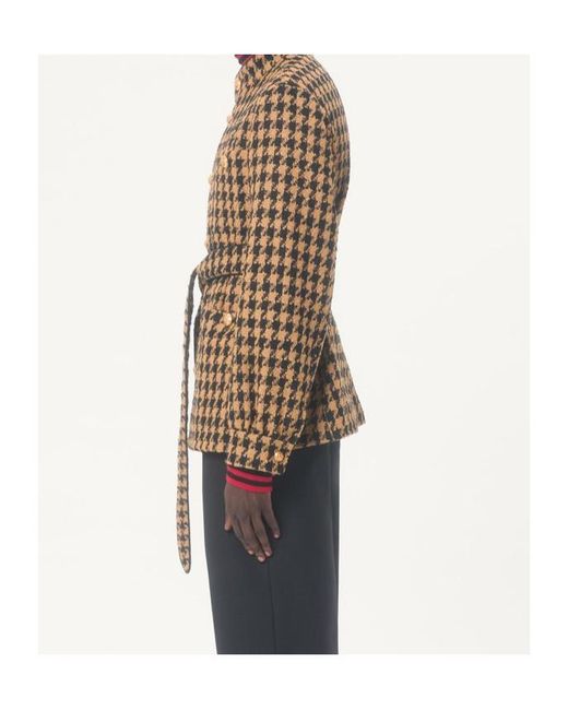 Valentino Brown Houndstooth Wool Jacket for men