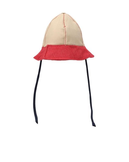 Sunnei Red Denim Bucket Hat for men