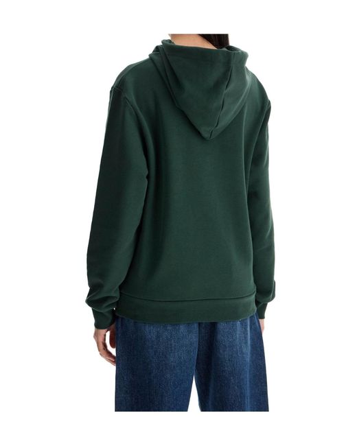 A.P.C. Green Logo Printed Drawstring Hoodie for men