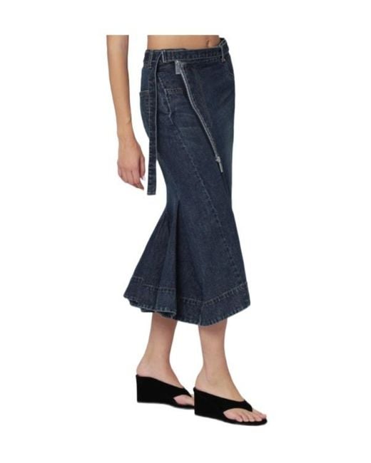 Sacai Blue Denim Skirt