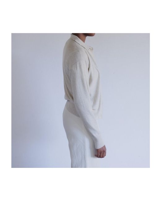 Baserange White Tier Button-Up Polo Cardigan