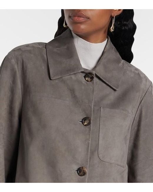 Max Mara Brown Suede Shirt Jacket